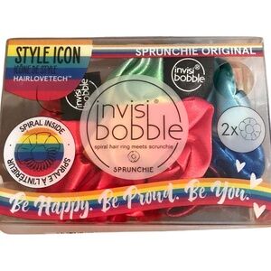 invisibobble Sprunchie 2-Pack Satin Hair Scrunchies - Pink & Teal
